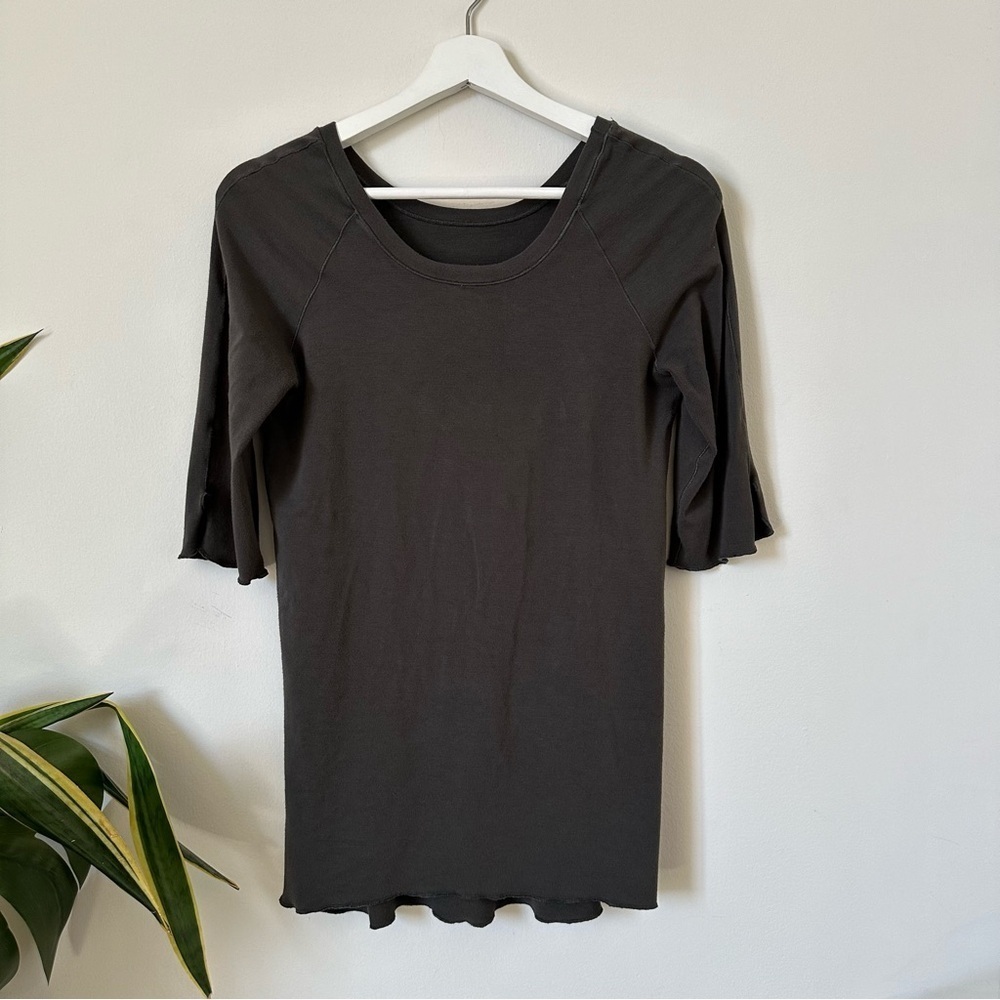 Angelrox Bamboo Rayon Half Sleeve Top Stretch Knit Made USA S/M
